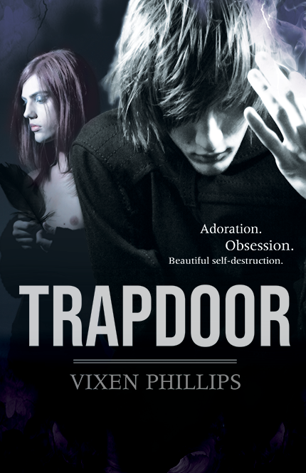 Cover of Trapdoor: an edgy contemporary dark lyrical new adult novel featuring queer characters, set in late 90s Melbourne